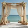 YKAFADE 2-Piece 160 x 600 cm Wedding Arch Drape, Khaki Chiffon Draping Fabric view 1