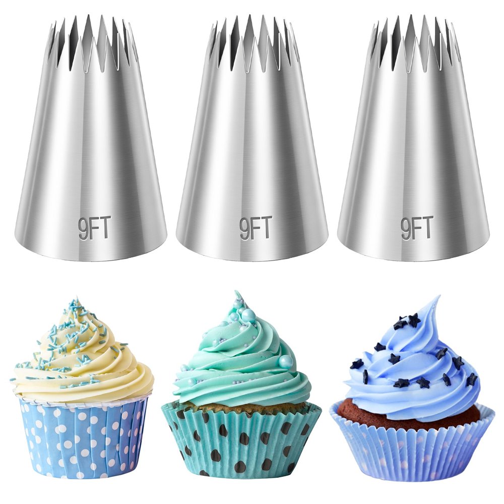 JJUNW 3-Piece Extra Large Piping Nozzle Set