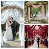 2-Piece 160 x 600 cm Dark Green Chiffon Wedding Arch Drape view 2