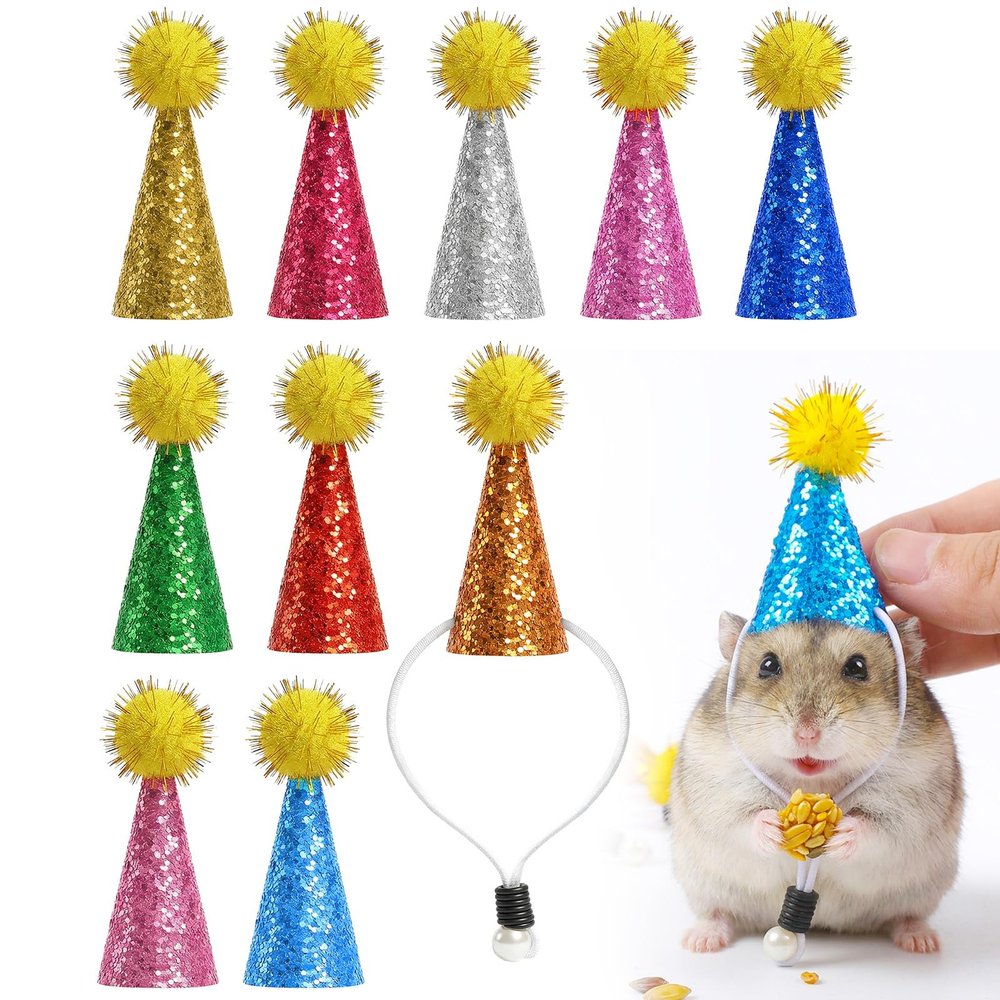 10 Mini Party Hats for Plush Toys