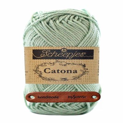 Scheepjes Catona 402 Silver Green Premium Cotton Yarn, 50 g