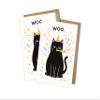WBdesignz 2-Pack Sarcastic Birthday Cards with Envelopes, Black Cat and Confetti, "WOO.", A6 view 1