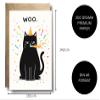 WBdesignz 2-Pack Sarcastic Birthday Cards with Envelopes, Black Cat and Confetti, "WOO.", A6 view 3