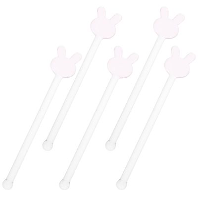 GALPADA 5-Piece Rabbit-Shaped Glass Stir Sticks
