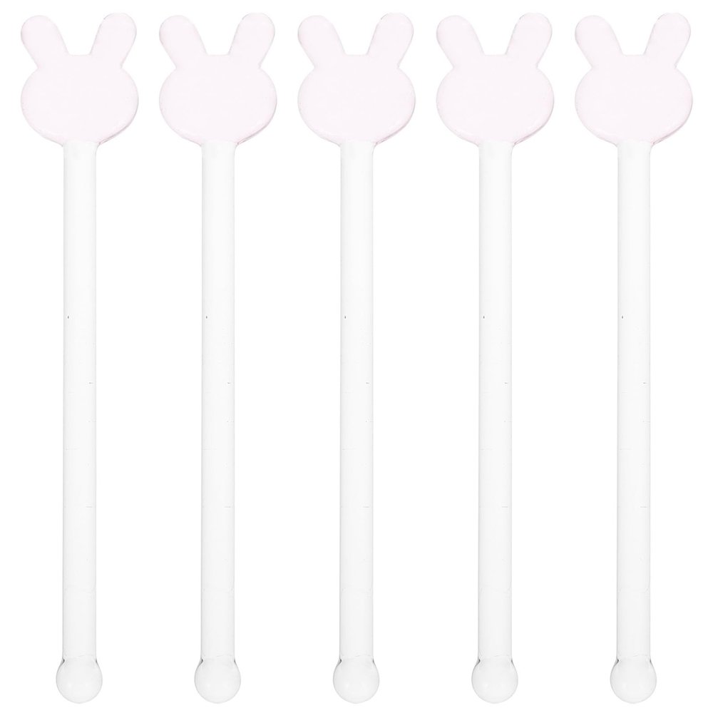 Healvian 5-Piece Rabbit-Shaped Glass Stirrer Set