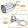 Rope Hooks with Hook, 6-Piece Zinc Alloy Set, Silver view 3