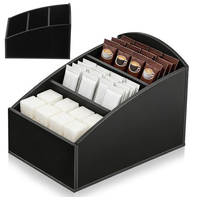 HINTRMENT Acrylic Coffee Holder, 2-Piece Set with 3 Compartments for Coffee Stations