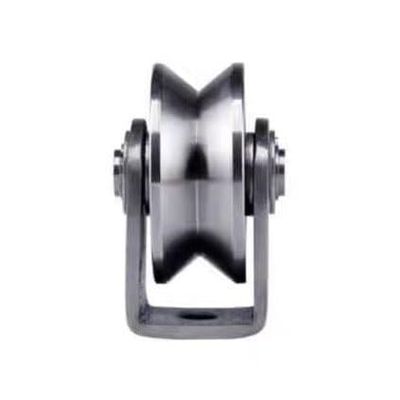 Grooved Rail Wheel, 1-Piece V/U/H Pulley Block, 304 Stainless Steel Roller, Silent Heavy Duty (V 16 mm)