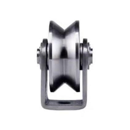 Grooved Rail Wheel, 1-Piece V/U/H Pulley Block, 304 Stainless Steel Roller, Silent Heavy Duty (V 16 mm)