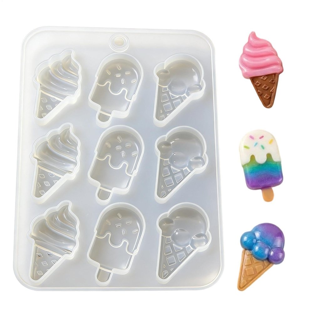 Veasbuu Silicone Ice Cream Mold - 9-Cavity Epoxy Resin Mold