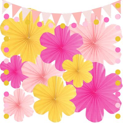 9-Piece Paper Fan Decoration Set