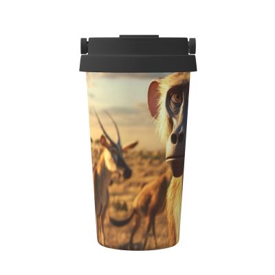 Monkeys in Sunlight Insulated Coffee Tumbler with Lid, Leakproof Stainless Steel Travel Mug