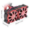 Naroote Motor Cooler with Dual Fans for 1/10 RC Cars, Temperature Sensor, for Brushed 540/550 and Brushless 3650/3660 Motors, Aluminum Alloy (Red) view 4
