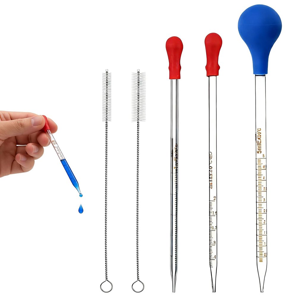 3-Piece Glass Pipette Set, Dropper Pipettes, 1 mL, 2 mL, 5 mL