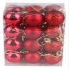 Glitter Christmas Ornaments for Trees, Red, 4 cm view 1