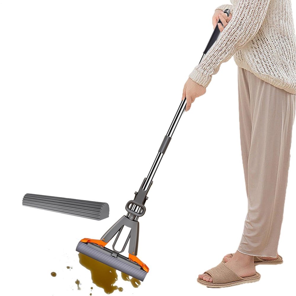 Squeeze Mop Replacement Head Roller - Portable Stainless Steel