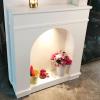 Decorative Arched Fireplace Surround, Freestanding with Lighting (White, Small) view 2