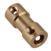 MTADSBKFP Rigid Screw Coupling, Brass Shaft Coupling for Motor Gearboxes, Gold-Tone, 26 mm, with Wrench (2 pcs, 2 mm/2 mm) view 2
