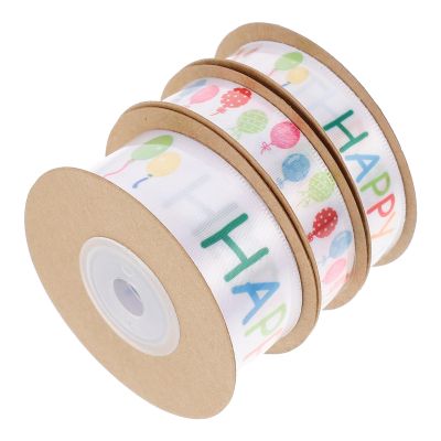 Angoily 3-Roll Polyester Birthday Decoration Ribbon, Assorted Colors