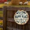 Welcome to My Happy Place Metal Sign - 20x20cm Round Vintage view 2