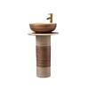 XUJUAN-0227 Retro Pedestal Bathroom Sink with Faucet and Drain Set view 1
