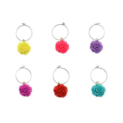 Hemobllo 6-Piece Rose Wine Glass Markers