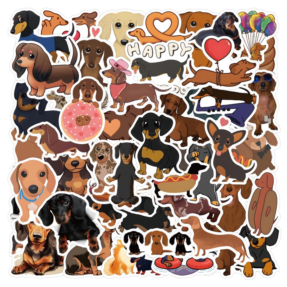 60 Pack Dachshund Stickers