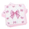 20 Pack Pink Bow Napkins for Birthdays view 1