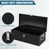 Heavy-Duty Aluminum Truck Tool Box, Lockable Storage Box with Drawer and Side Handles, Dual Hydraulic Levers, Under-Seat Mountable, for Pickup, SUV and Van, 76 × 33 × 24 cm, Black view 4