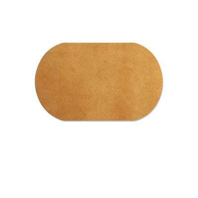Self-Adhesive Faux Suede Elbow and Knee Patches, Oval, Flocked, 11 x 18 cm, Yellow