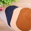 Self-Adhesive Faux Suede Elbow and Knee Patches, Oval, Flocked, 11 x 18 cm, Yellow view 2
