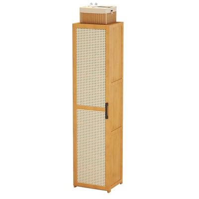 Slim Bamboo Shoe Cabinet