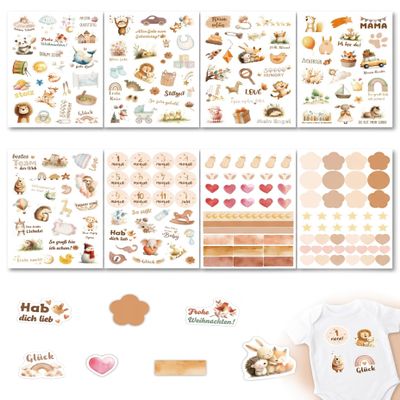 Luxorium 8 Sheets Baby Stickers Scrapbook Set