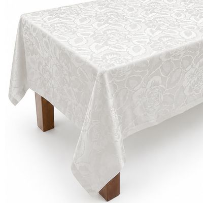 DecoHomeTextil Rosalia Retro Tablecloth, White, 160 x 320 cm