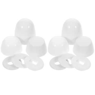 2 White Plastic Toilet Screw Caps, Replacement for Bolts