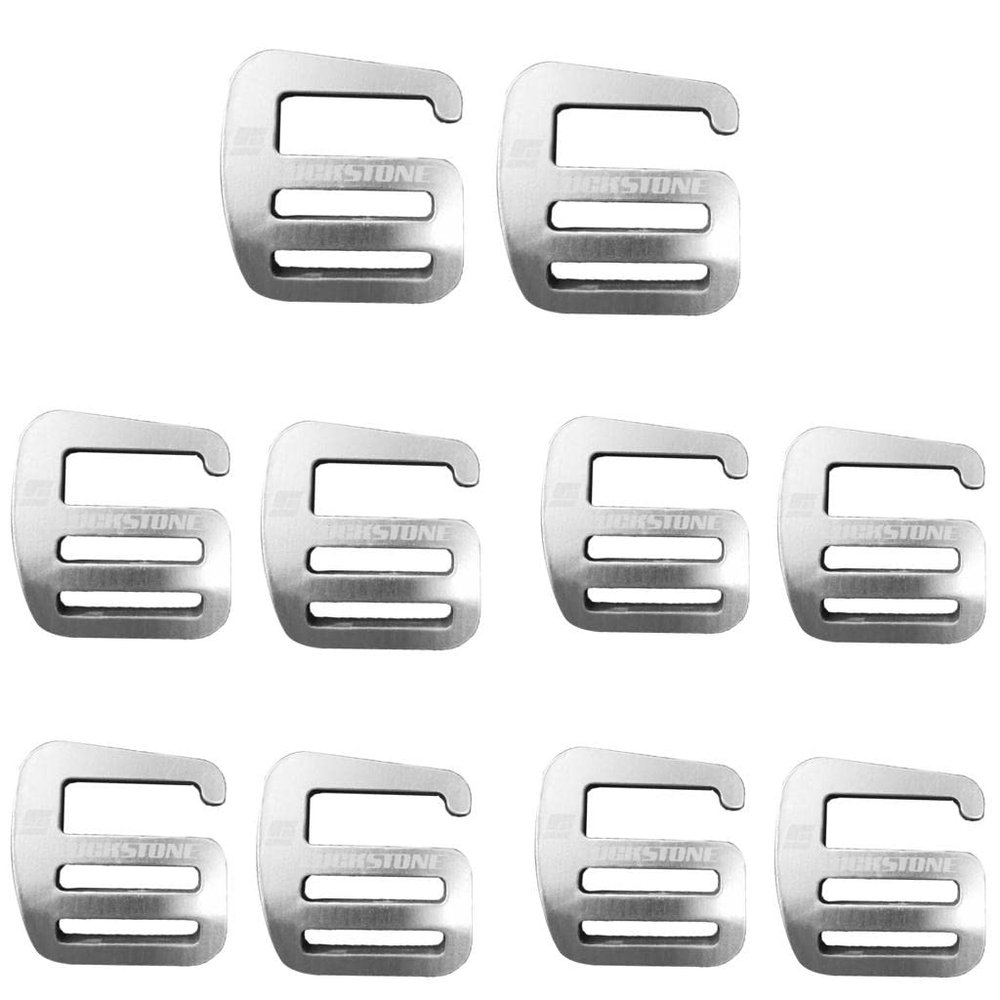 rockible 10-Pack G-Hook Buckle Carabiners, Aluminum Quick-Release