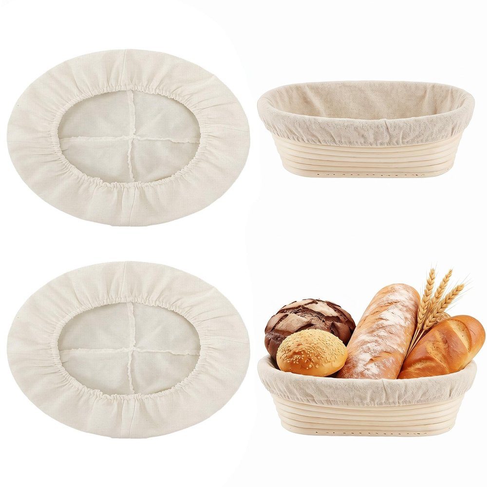 2-Piece Linen Liner for Bread Proofing Baskets
