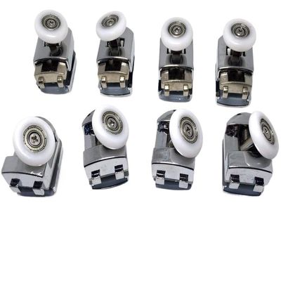 GDMDPTE Set of 4/8 Shower Enclosure Rollers, Zinc Alloy, 25 mm/2 m, Individual Shower Door Rollers with Smooth-Running Tracks for Easy Installation and Replacement