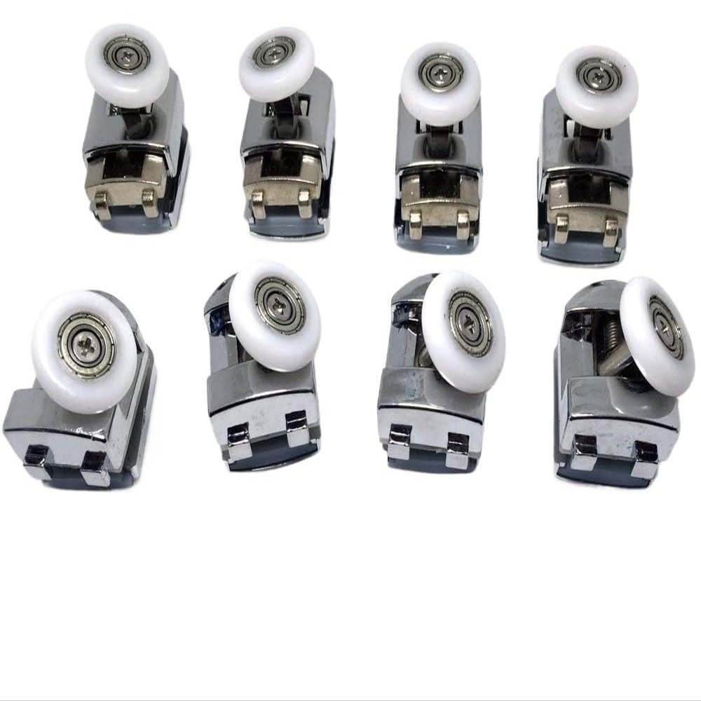 GDMDPTE Set of 4/8 Shower Enclosure Rollers, Zinc Alloy, 25 mm/2 m, Individual Shower Door Rollers with Smooth-Running Tracks for Easy Installation and Replacement