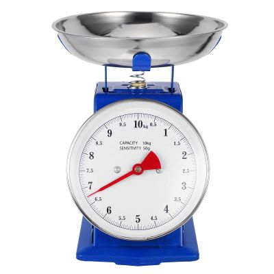 Vintage Mechanical Kitchen Scale, Stainless Steel and Iron, 10 kg