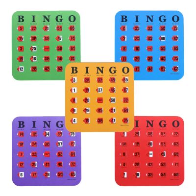 Reusable Bingo Cards Set with 5 Shutter Slides, Fun and Critical-Thinking Game for Teens and Adults, Portable Interactive School Activity
