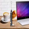 Electric Milk Frother with USB Charging and Whisk Attachments (Silver) view 1
