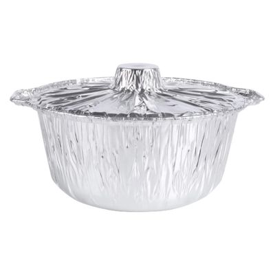 UKCOCO Round Aluminum Foil Disposable Baking Pan with Lid for BBQ and Oven 3000 ml