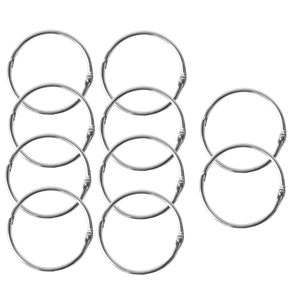 19 mm Metal Loose-Leaf Bookbinding Rings, 10-Pack