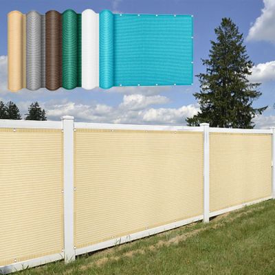 CHENMIAO Balcony Privacy Screen 220 x 550 cm, 95% Opaque, UV-Resistant, Cream