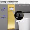 Minglez Recessed Toilet Paper Holder with Shelf and Storage Compartment, Stainless Steel, Black view 2