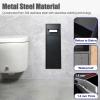 Minglez Recessed Toilet Paper Holder with Shelf and Storage Compartment, Stainless Steel, Black view 3