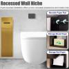 Minglez Recessed Toilet Paper Holder with Shelf and Storage Compartment, Stainless Steel, Black view 4