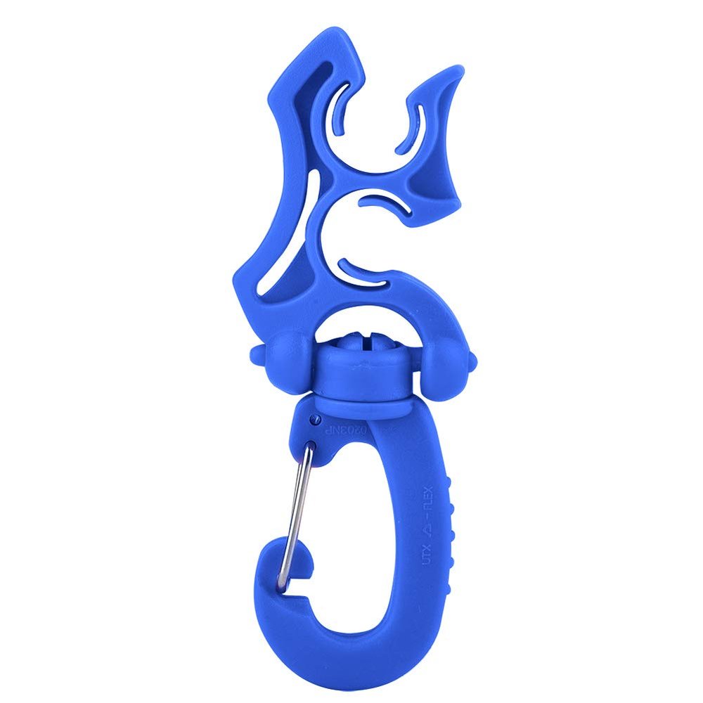 MAMJENNI Double BCD Hose Holder Clip, Regulator Holder Buckle, Diving and Snorkeling Hook (Blue)