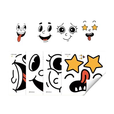 Funny Face Wall Stickers - 4 Pack